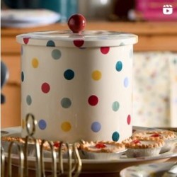 PD2965 -Px Polka Dot Tin Biscuit Barrel